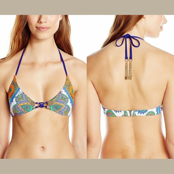 NWT‎ Trina Turk Pacific Paisley BIkini Top size 6 - Picture 1 of 12
